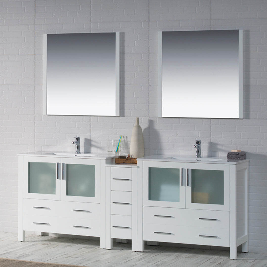 Sydney 84 Glossy White Vanity