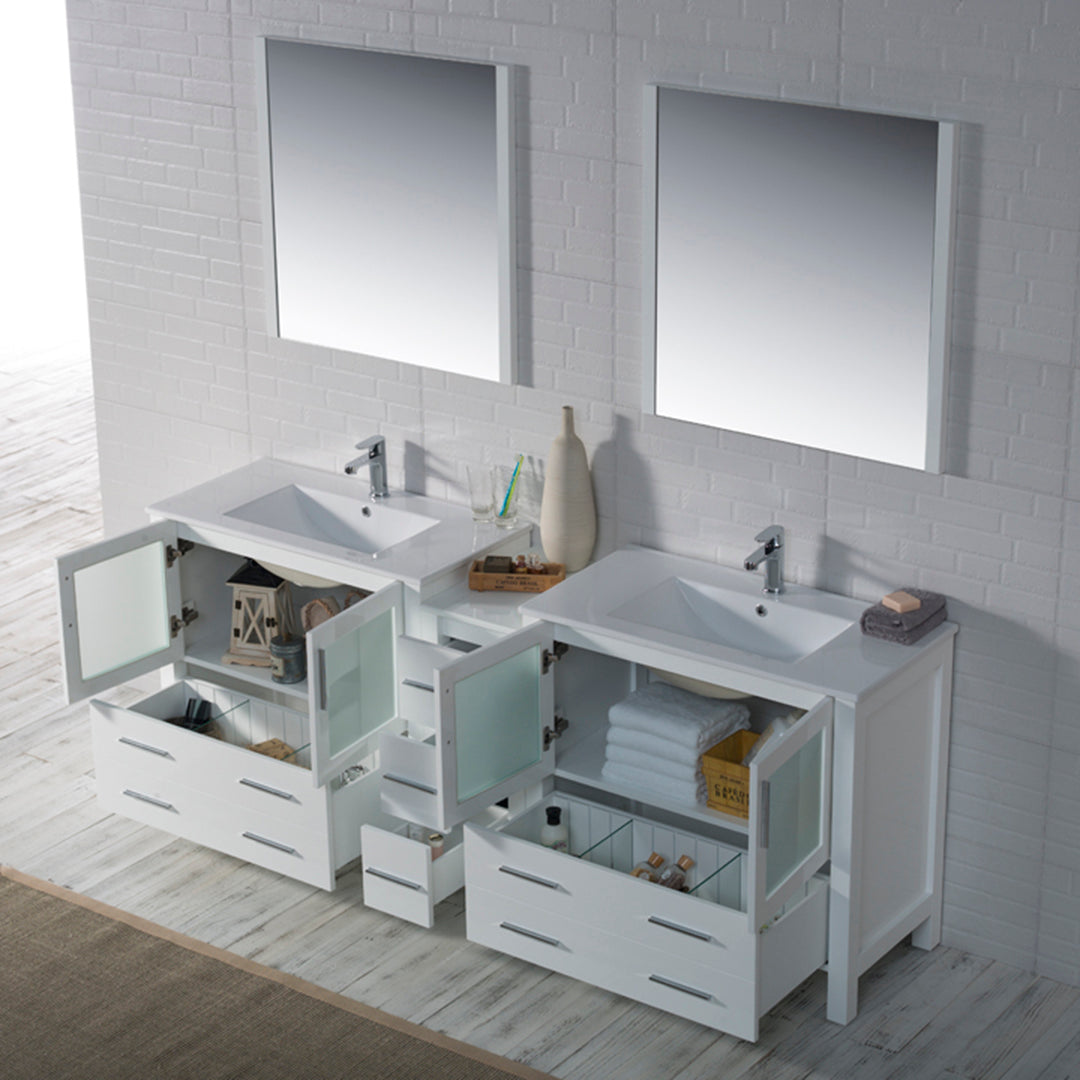 Sydney 84 Glossy White Vanity