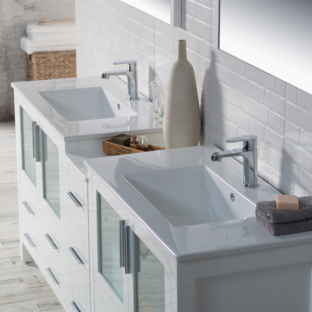 Sydney 84 Glossy White Vanity
