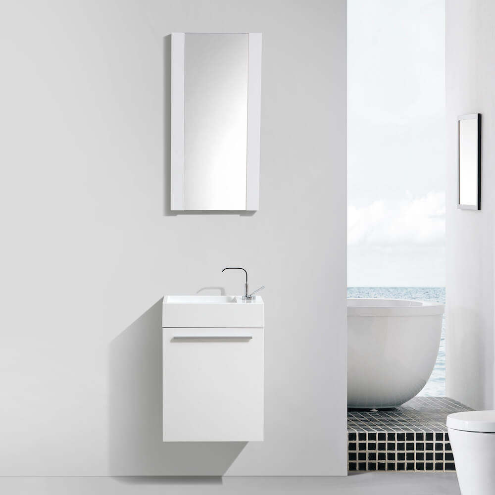 Colmar Glossy White 18 Inch Vanity