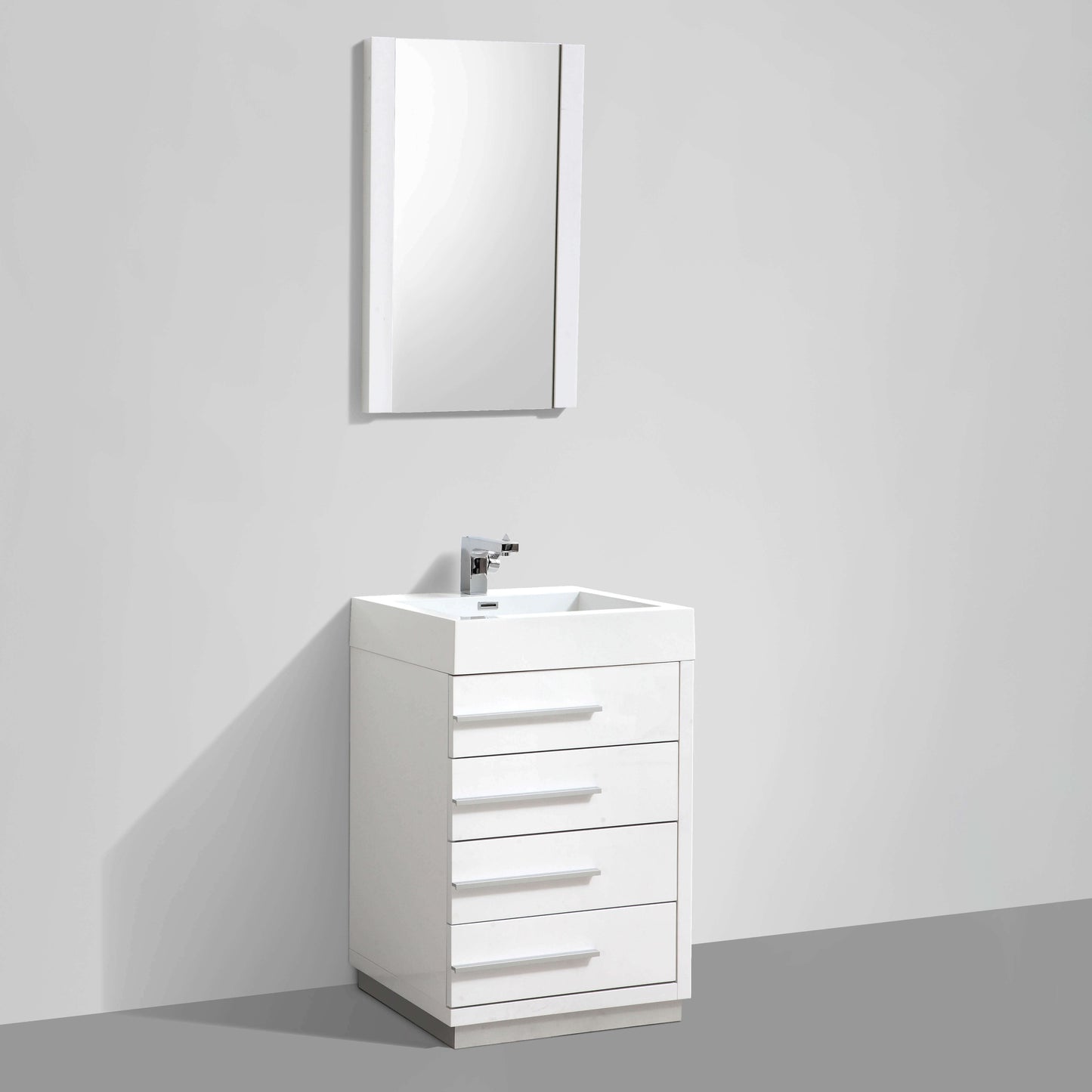 Barcelona Glossy White 24 Inch Vanity