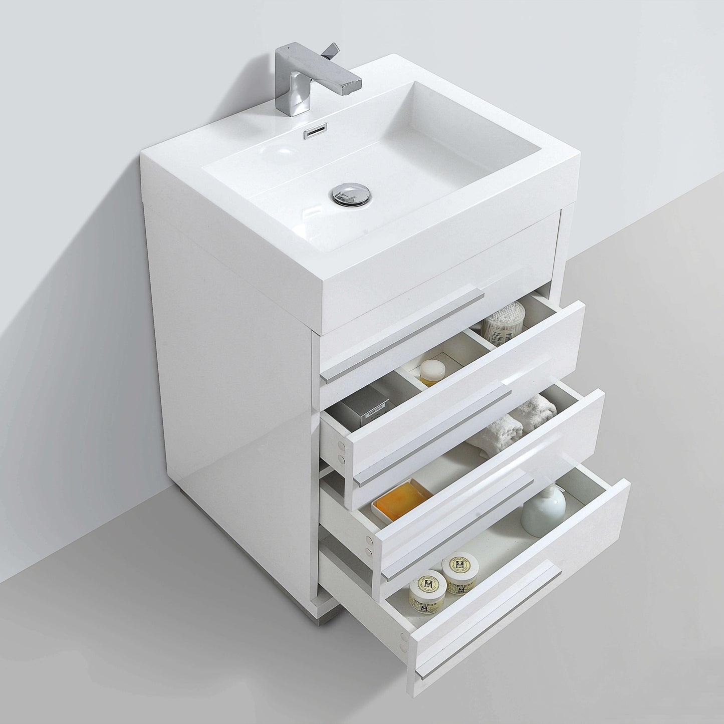 Barcelona Glossy White 30 Inch Vanity