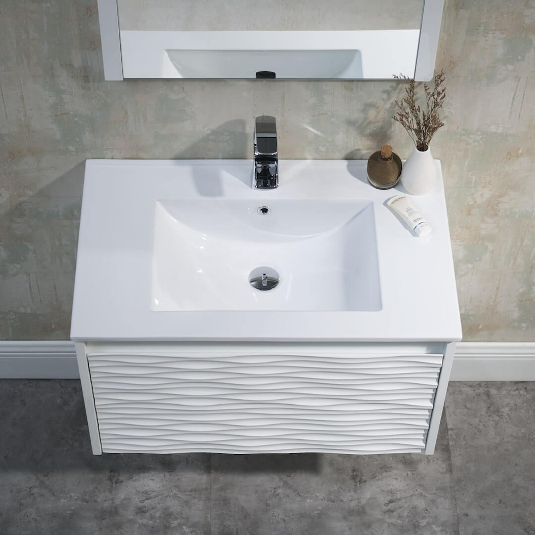 Paris 30 Inch Glossy White Vanity