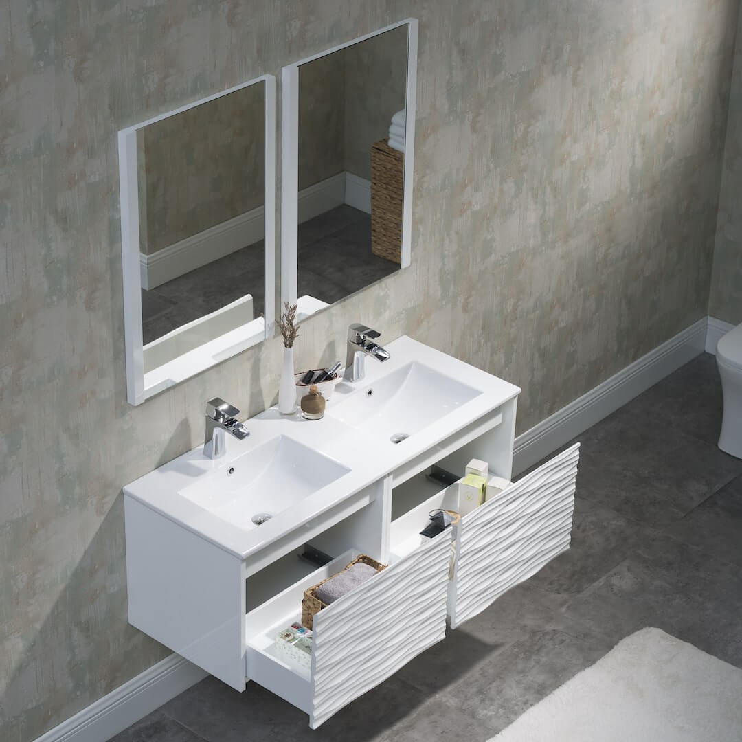 Paris 48 Inch Glossy White Vanity