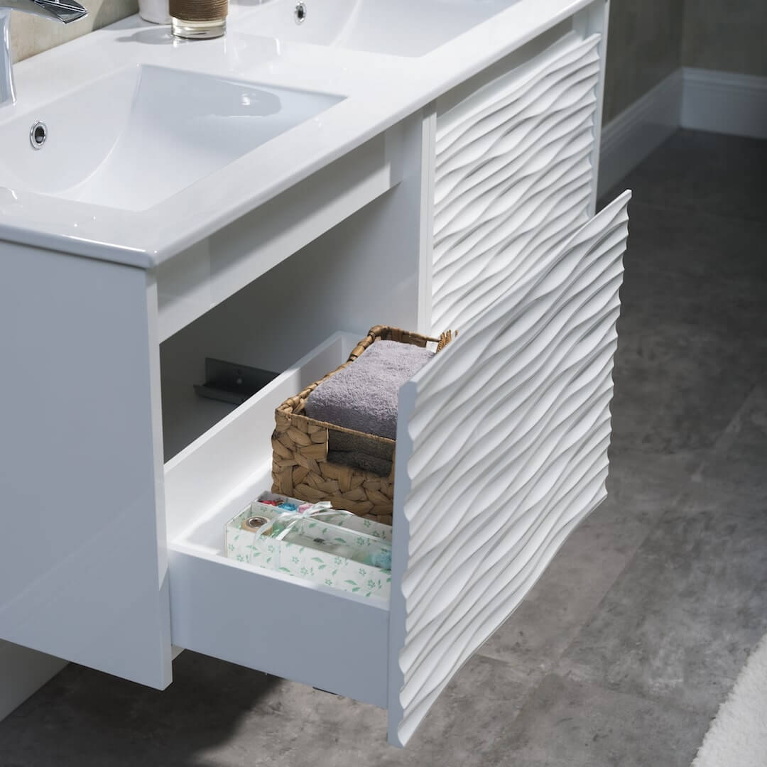 Paris 48 Inch Glossy White Vanity