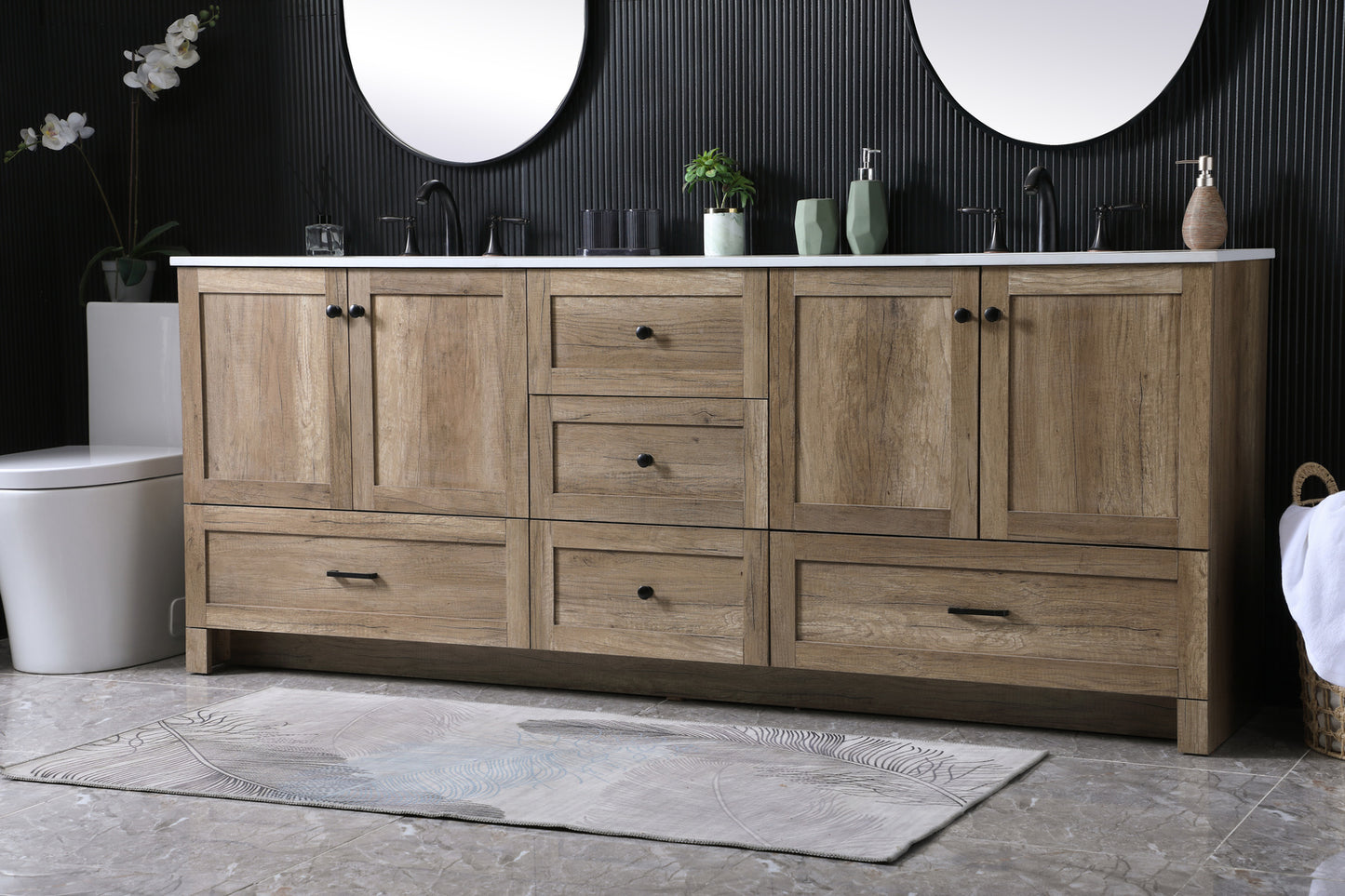 84 inch Double bathroom vanity in natural oak VF2884DNT