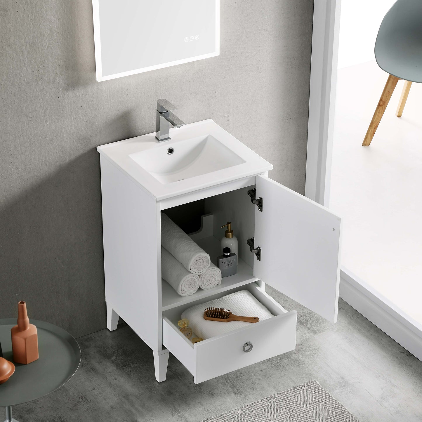 Lyon Matte White 20 Inch Vanity