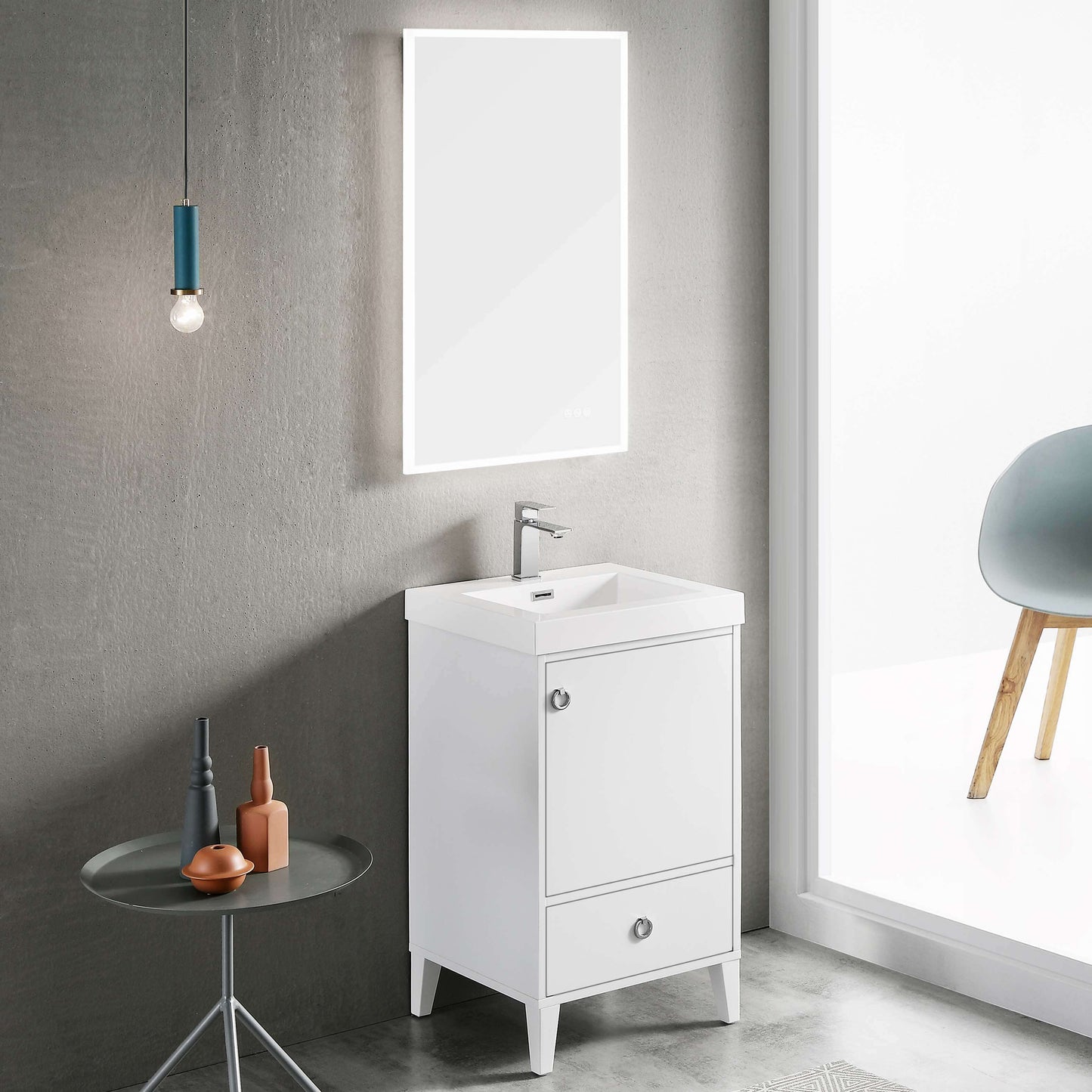 Lyon Matte White 20 Inch Vanity
