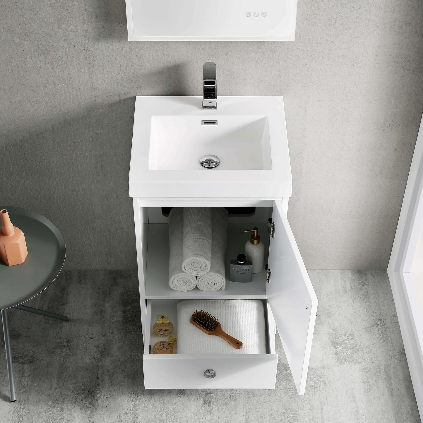 Lyon Matte White 20 Inch Vanity