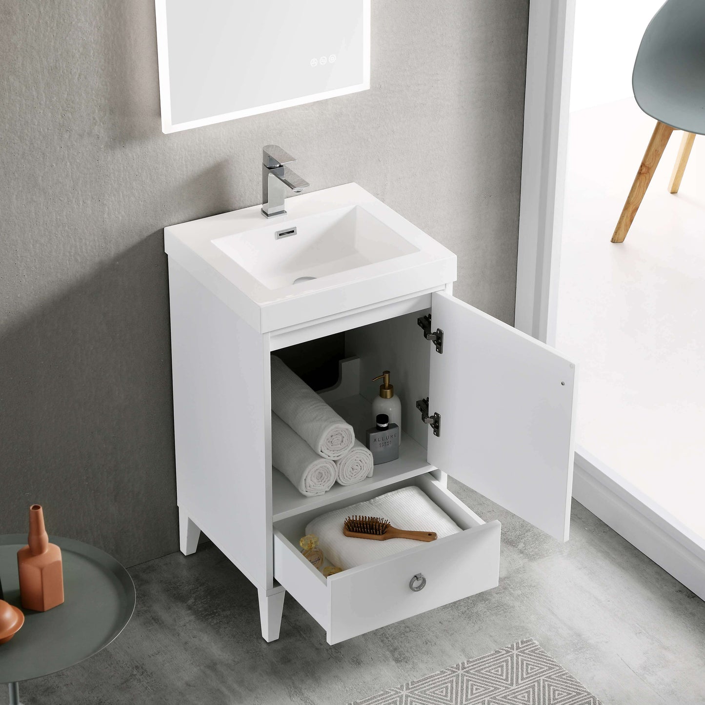 Lyon Matte White 20 Inch Vanity