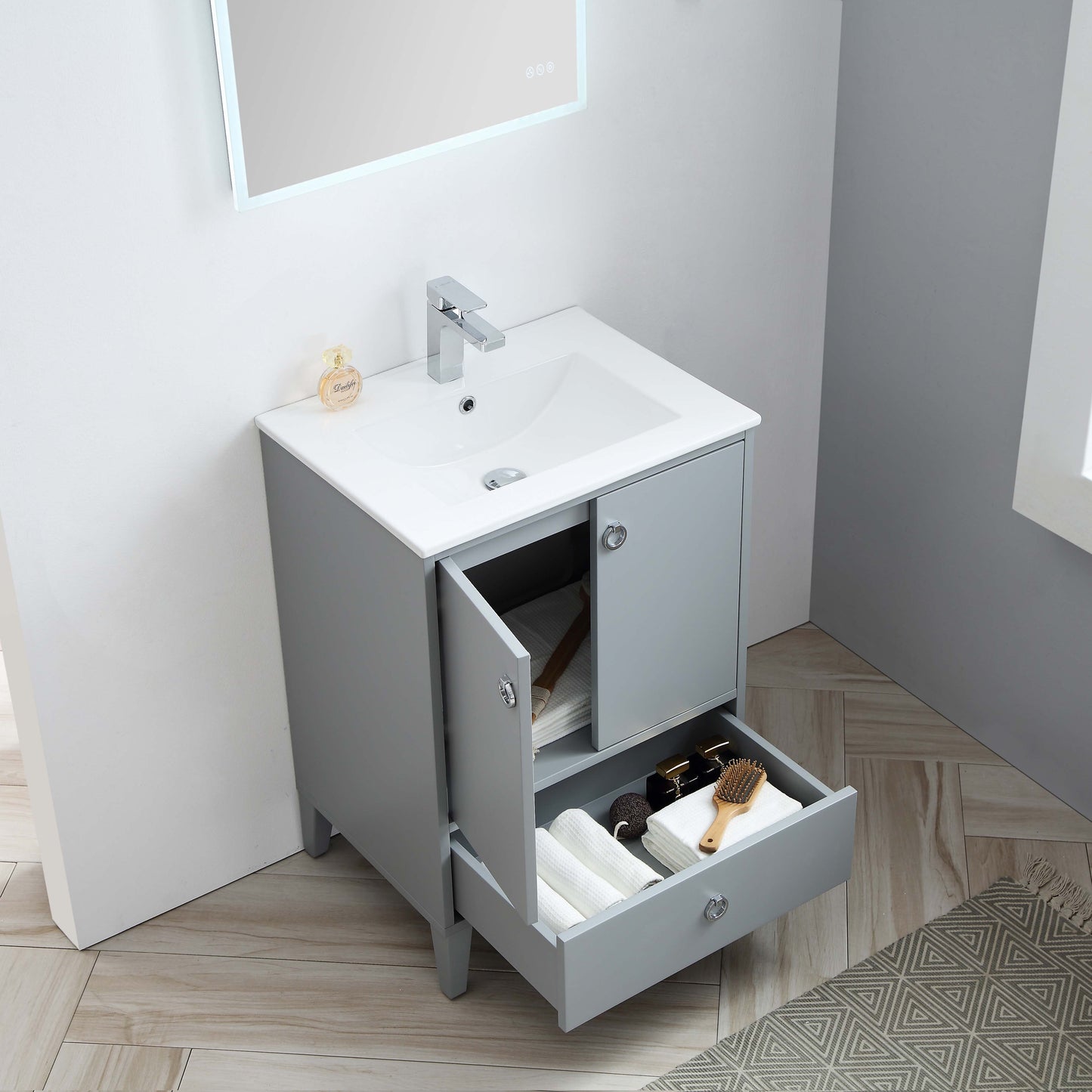 Lyon Metal Gray 24 Inch Vanity