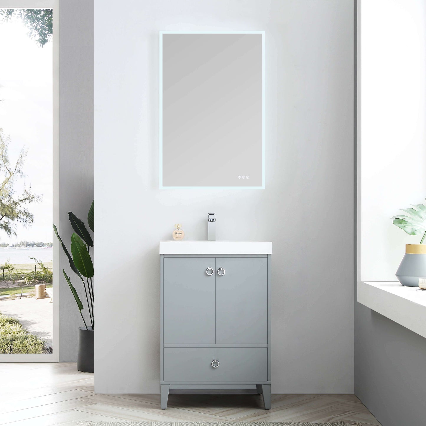 Lyon Metal Gray 24 Inch Vanity