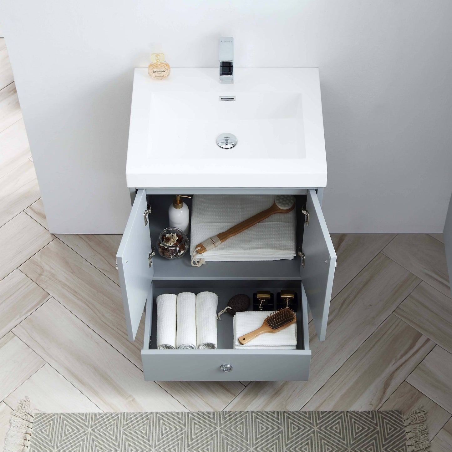 Lyon Metal Gray 24 Inch Vanity