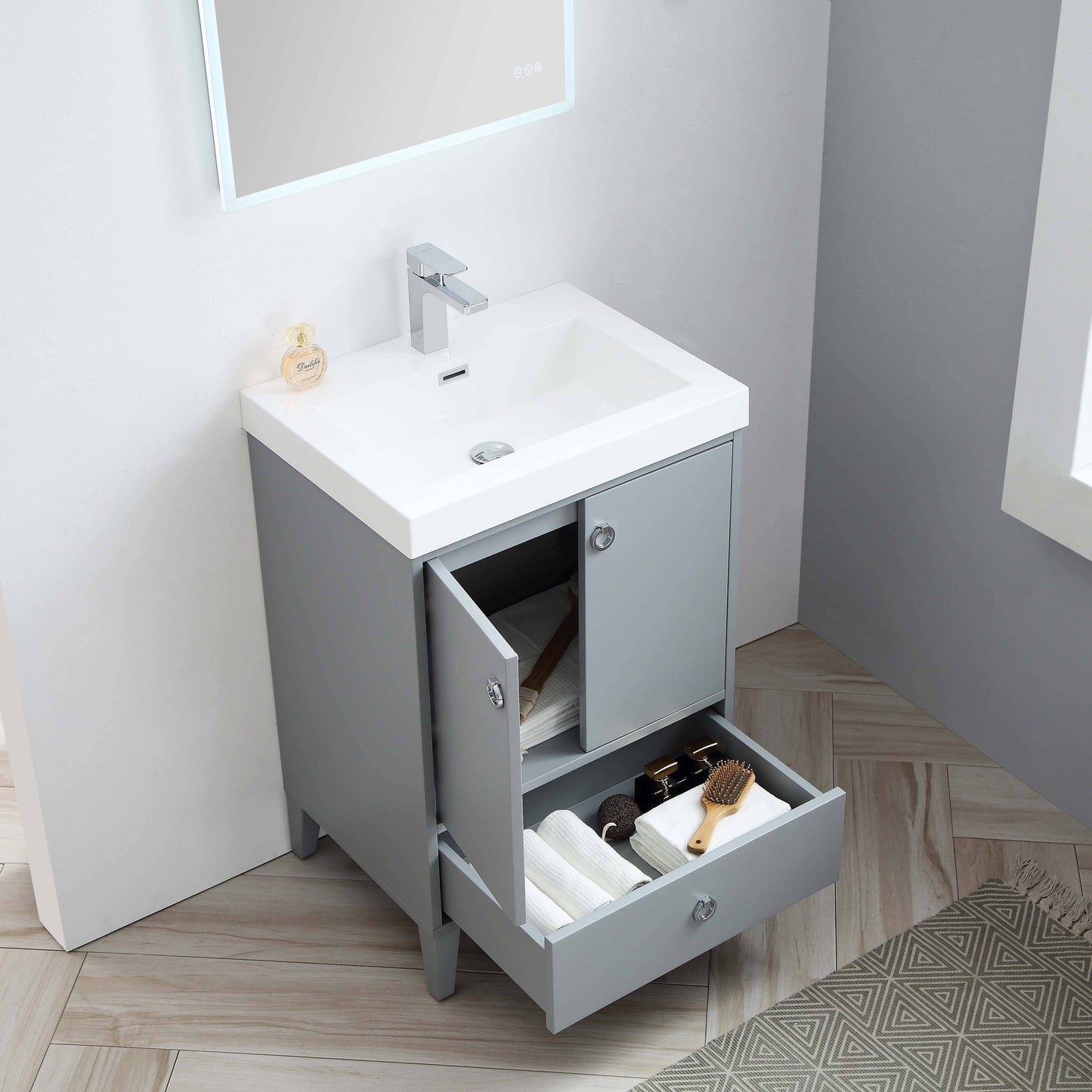 Lyon Metal Gray 24 Inch Vanity