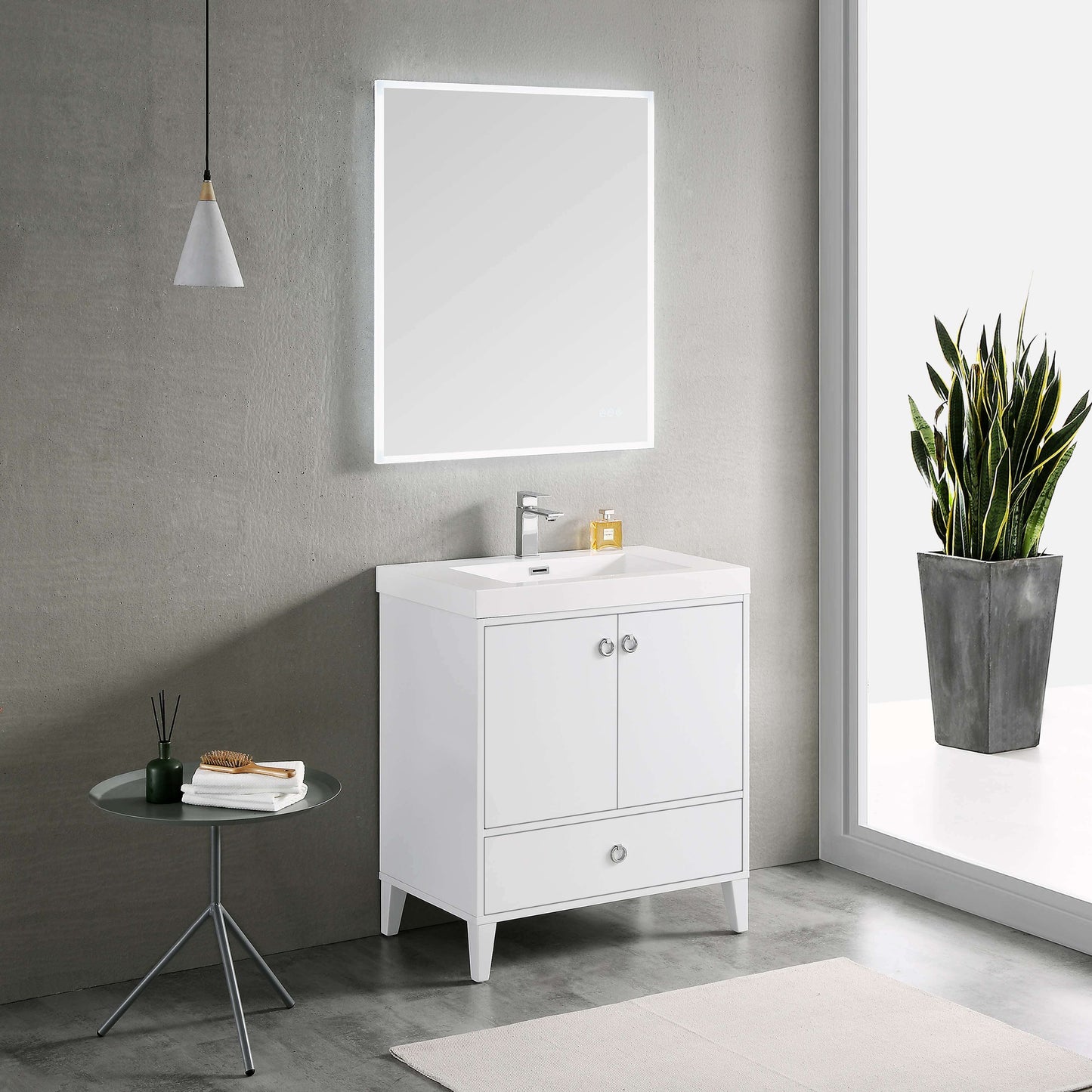 Lyon Matte White 30 Inch Vanity