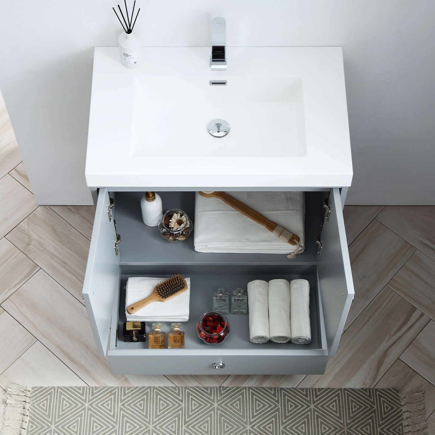 Lyon Metal Gray 30 Inch Vanity