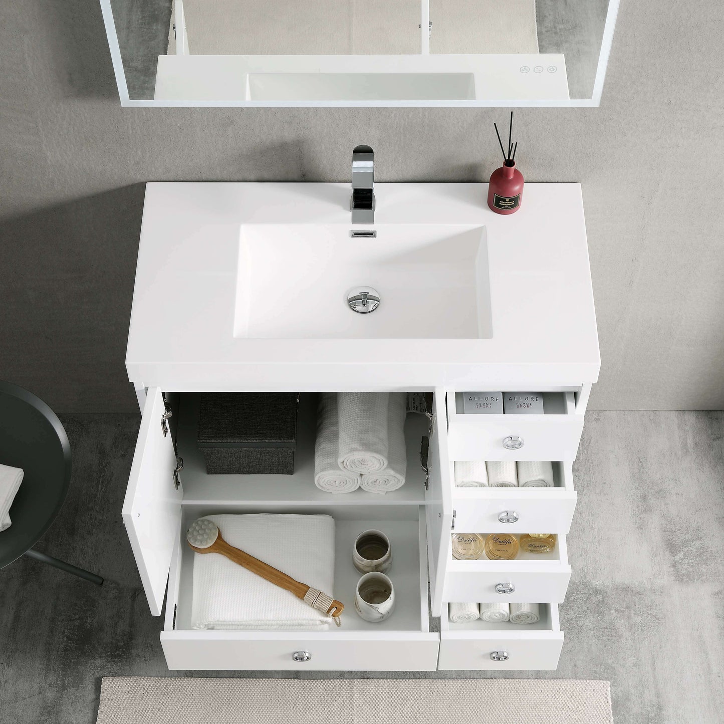 Lyon Matte White 36 Inch Vanity
