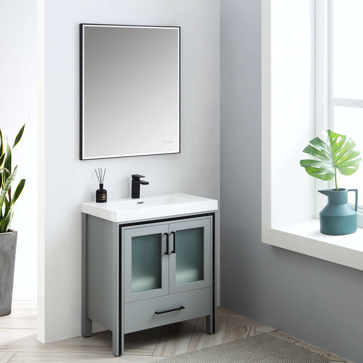 Birmingham 30 Inch Metal Grey Vanity