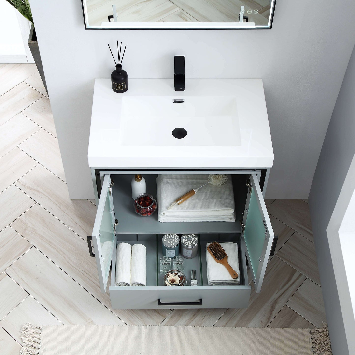 Birmingham 30 Inch Metal Grey Vanity