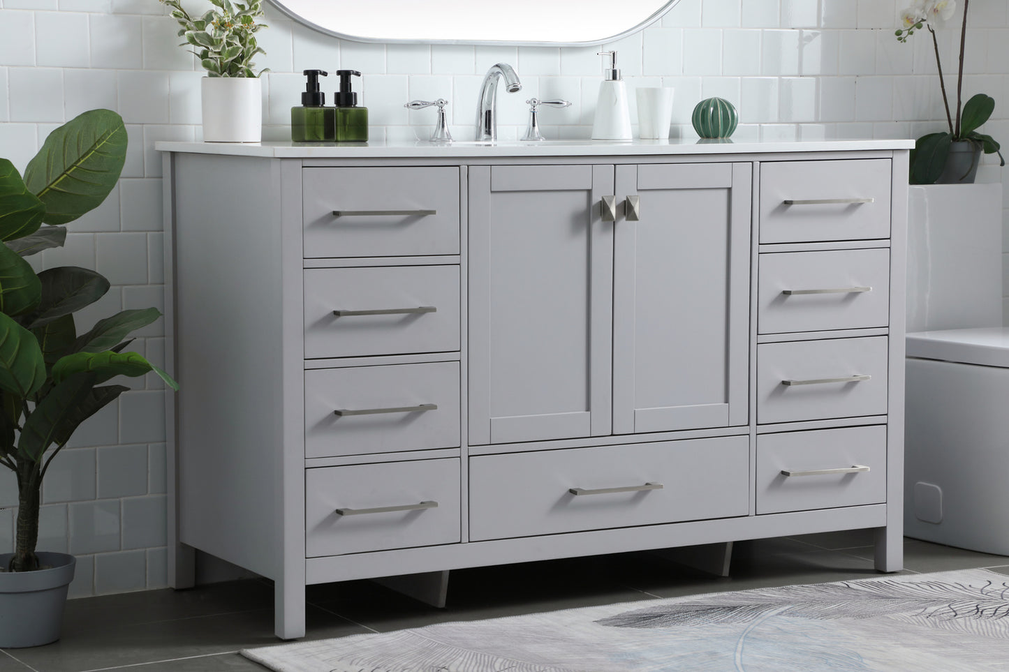 Irene Vanity Cabinet 9Dw2Dr 54x22x34 Grey VF18854GR