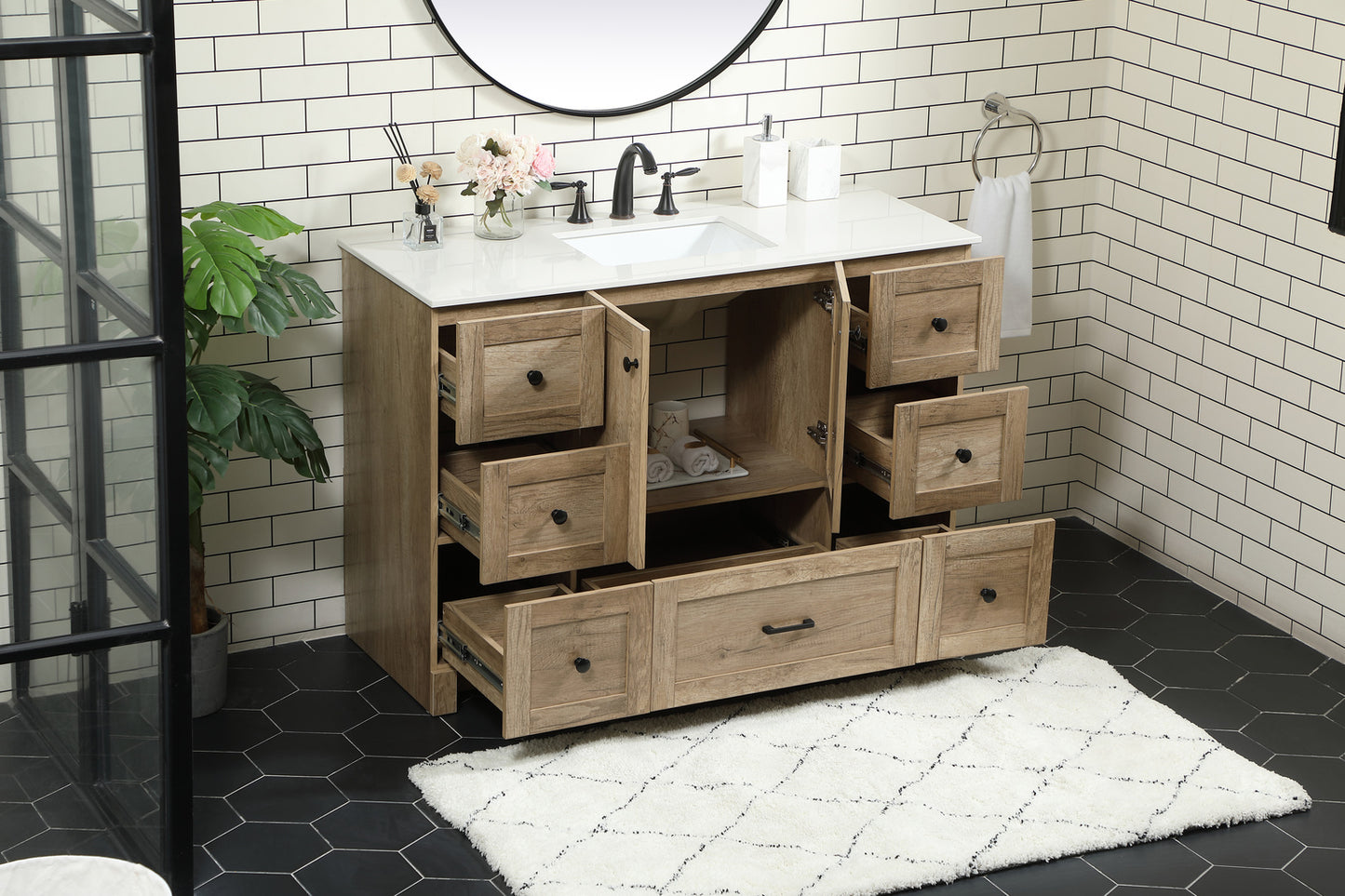 48 inch Single bathroom vanity in natural oak VF2848NT