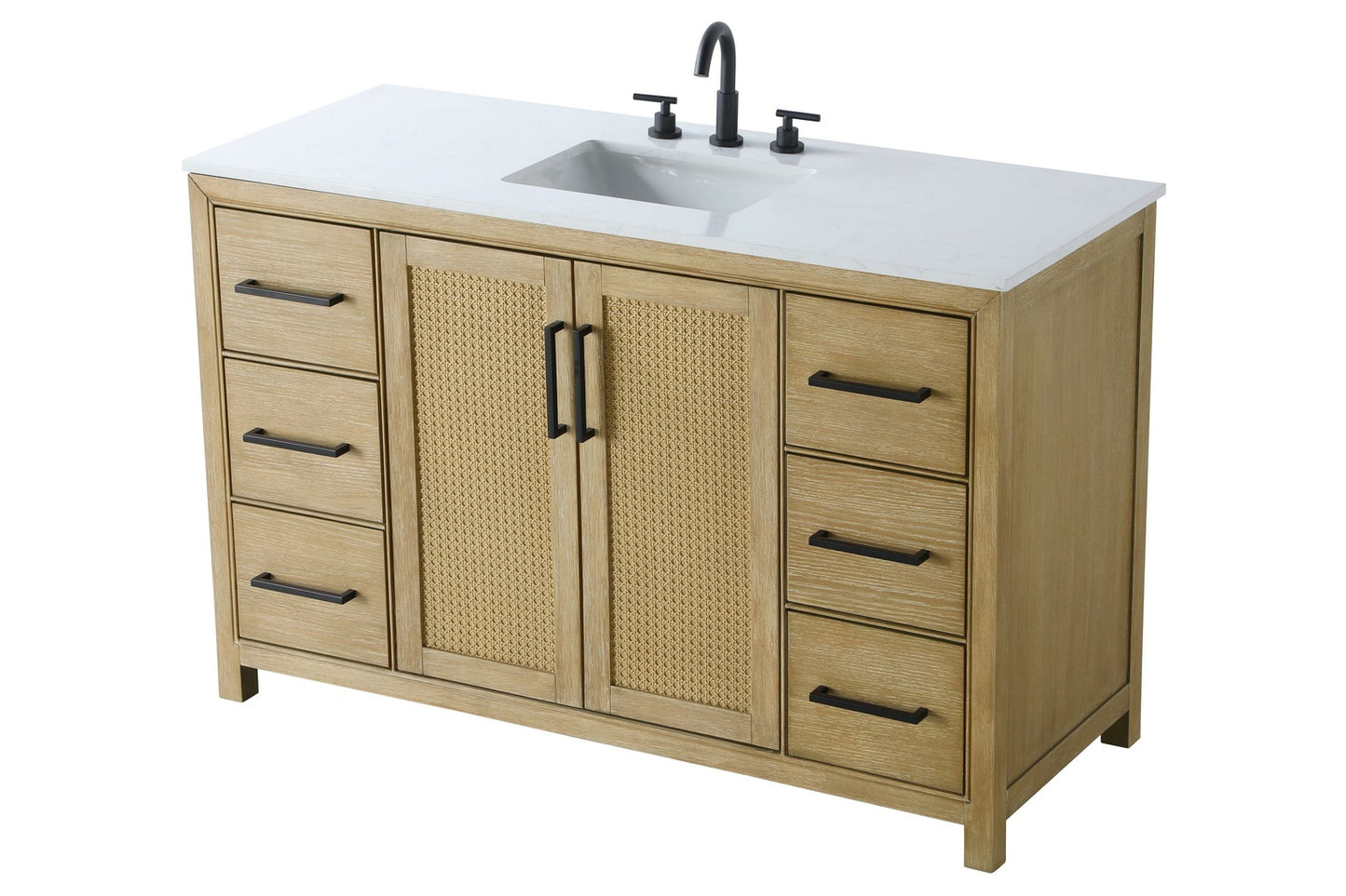 54 Inch Single Bathroom Vanity In Linen Oak VF29554LO