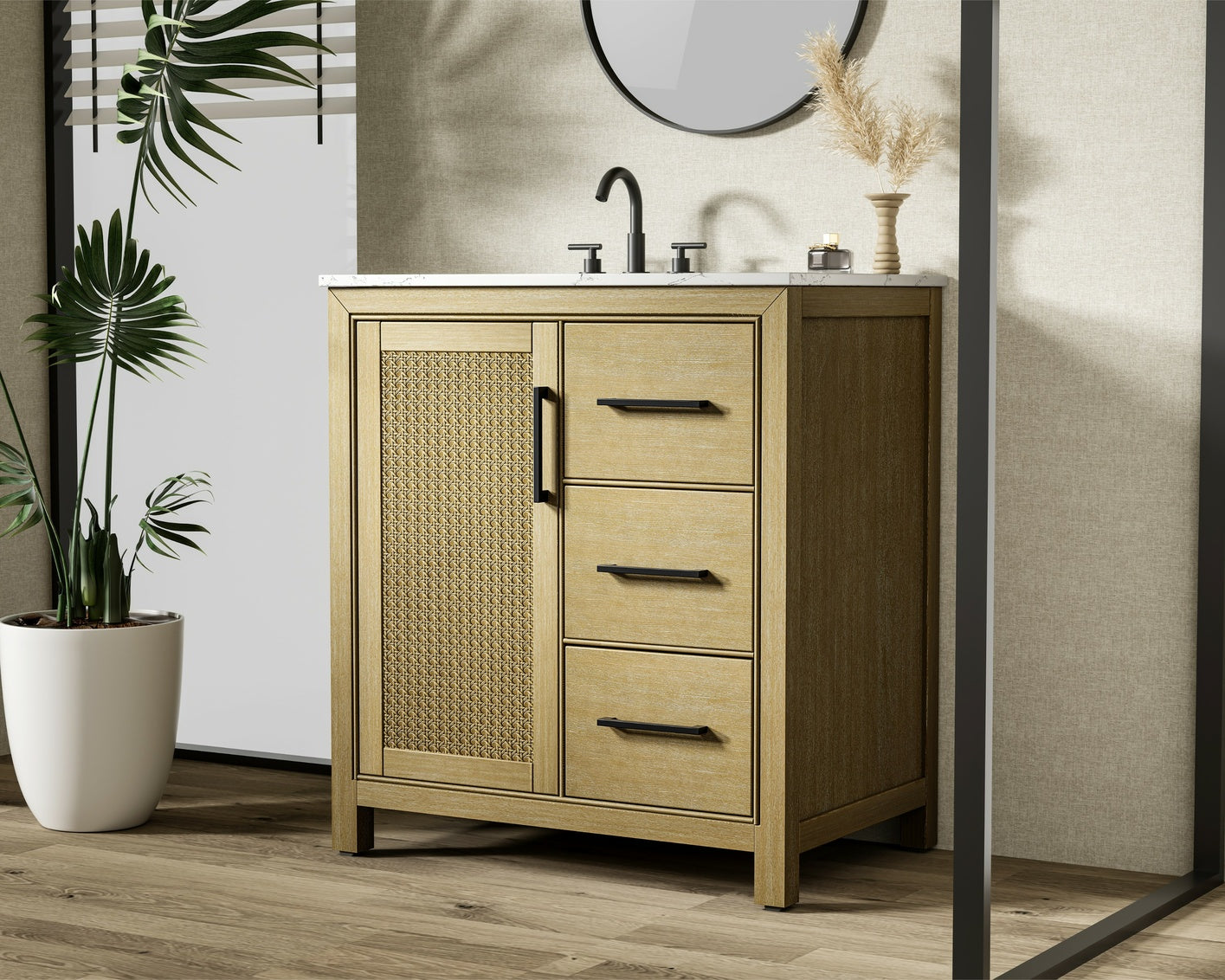 32 Inch Single Bathroom Vanity In Linen Oak VF29532LO