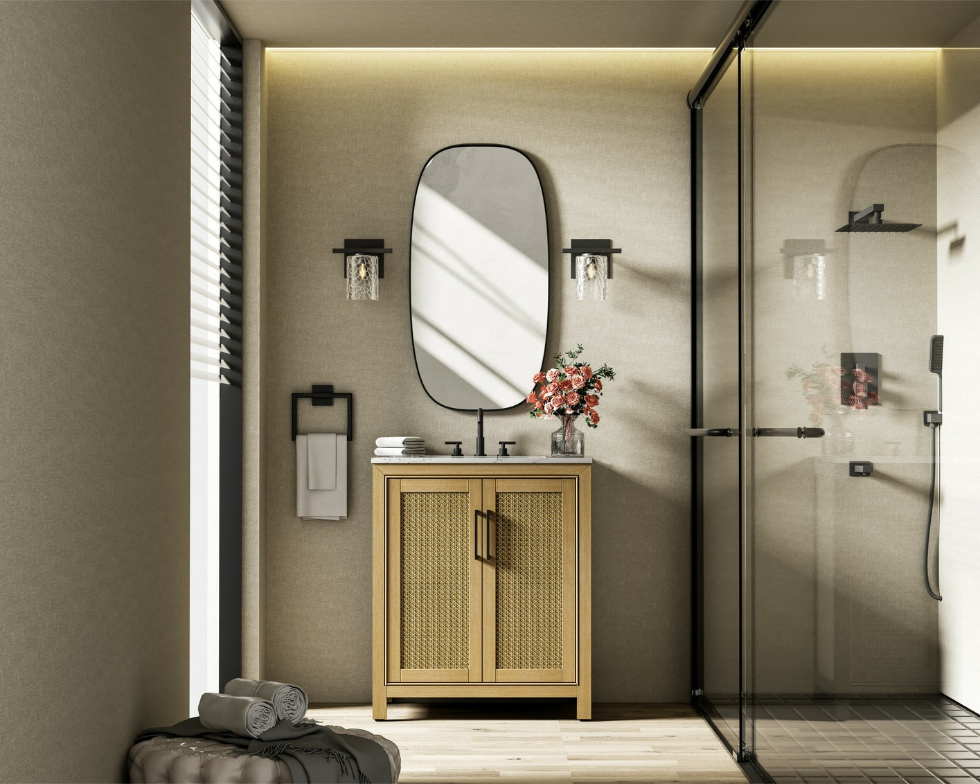 30 Inch Single Bathroom Vanity In Linen Oak VF29530LO