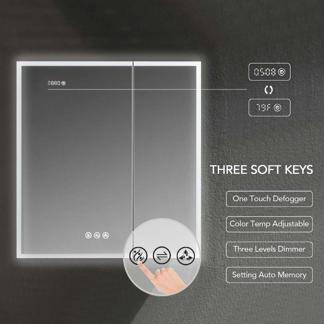 Sirius – LED Medicine Cabinet with Clock