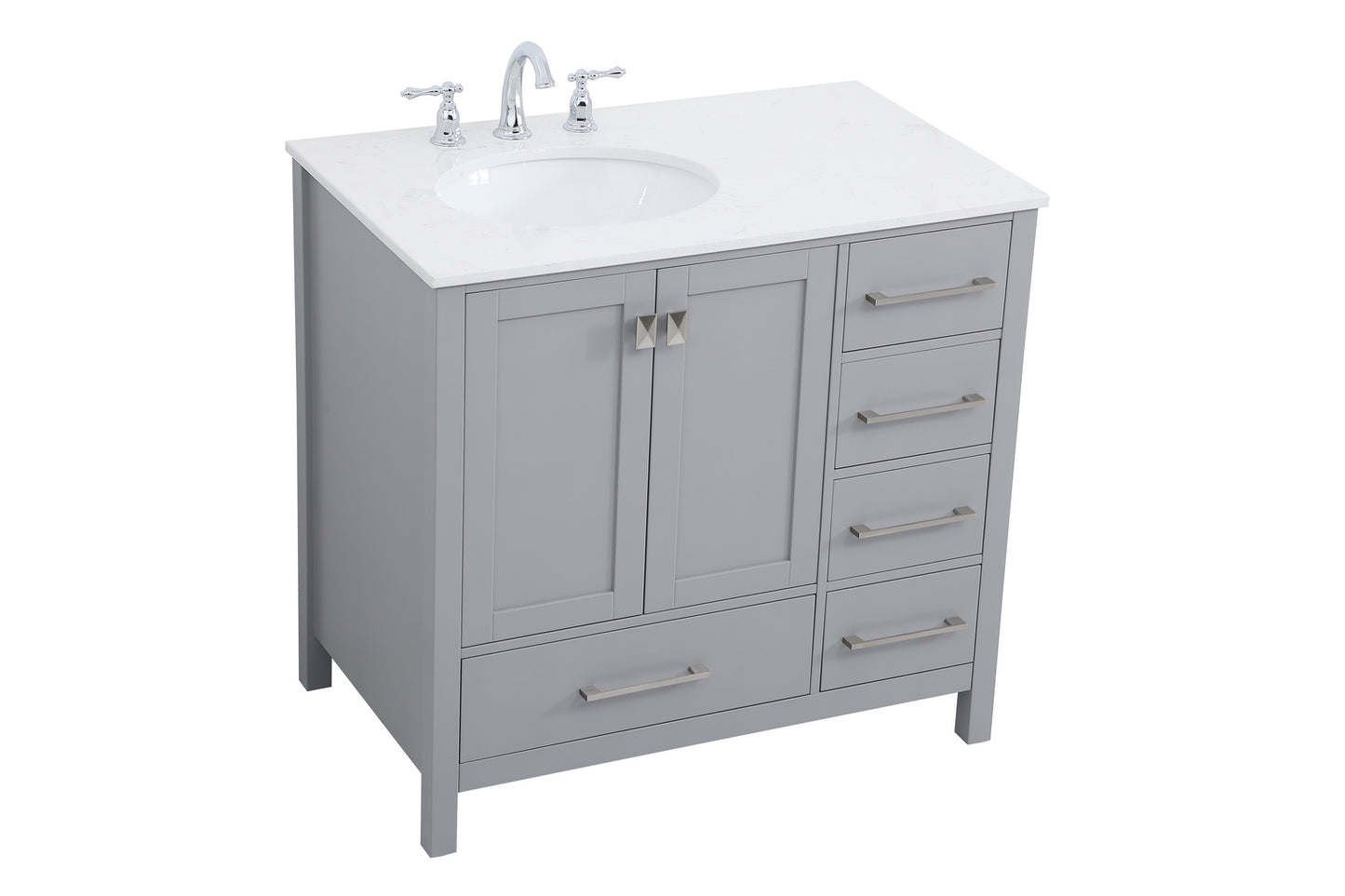 36 inch Single Bathroom Vanity in Gray VF18836GR