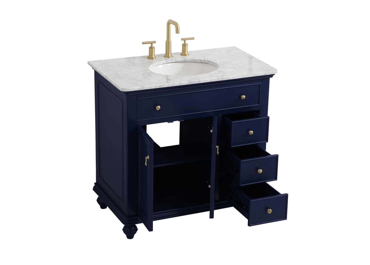 36 inch Single bathroom vanity in blue