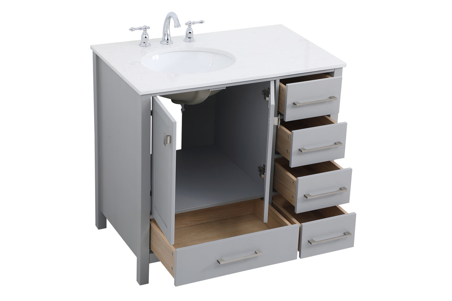 36 inch Single Bathroom Vanity in Gray VF18836GR