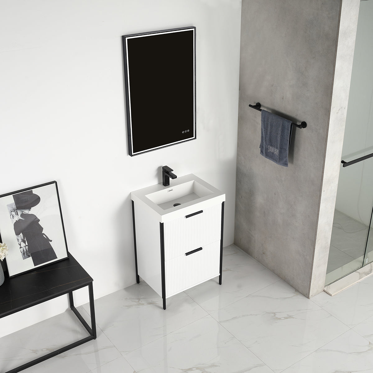 Zurich 24″ Glossy White Vanity