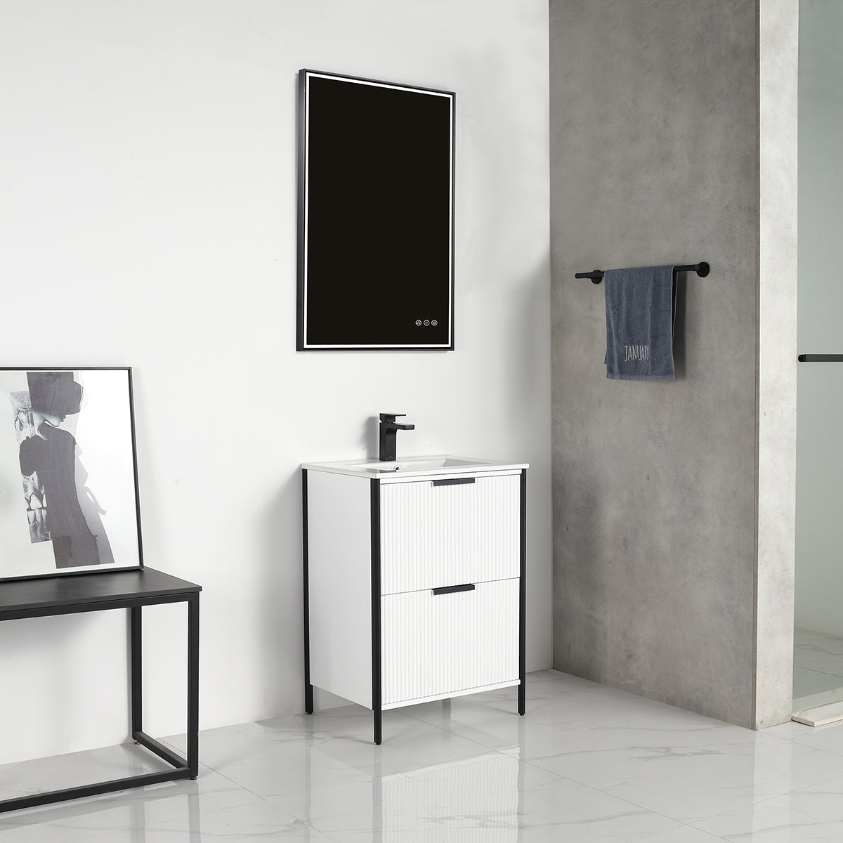Zurich 24″ Glossy White Vanity