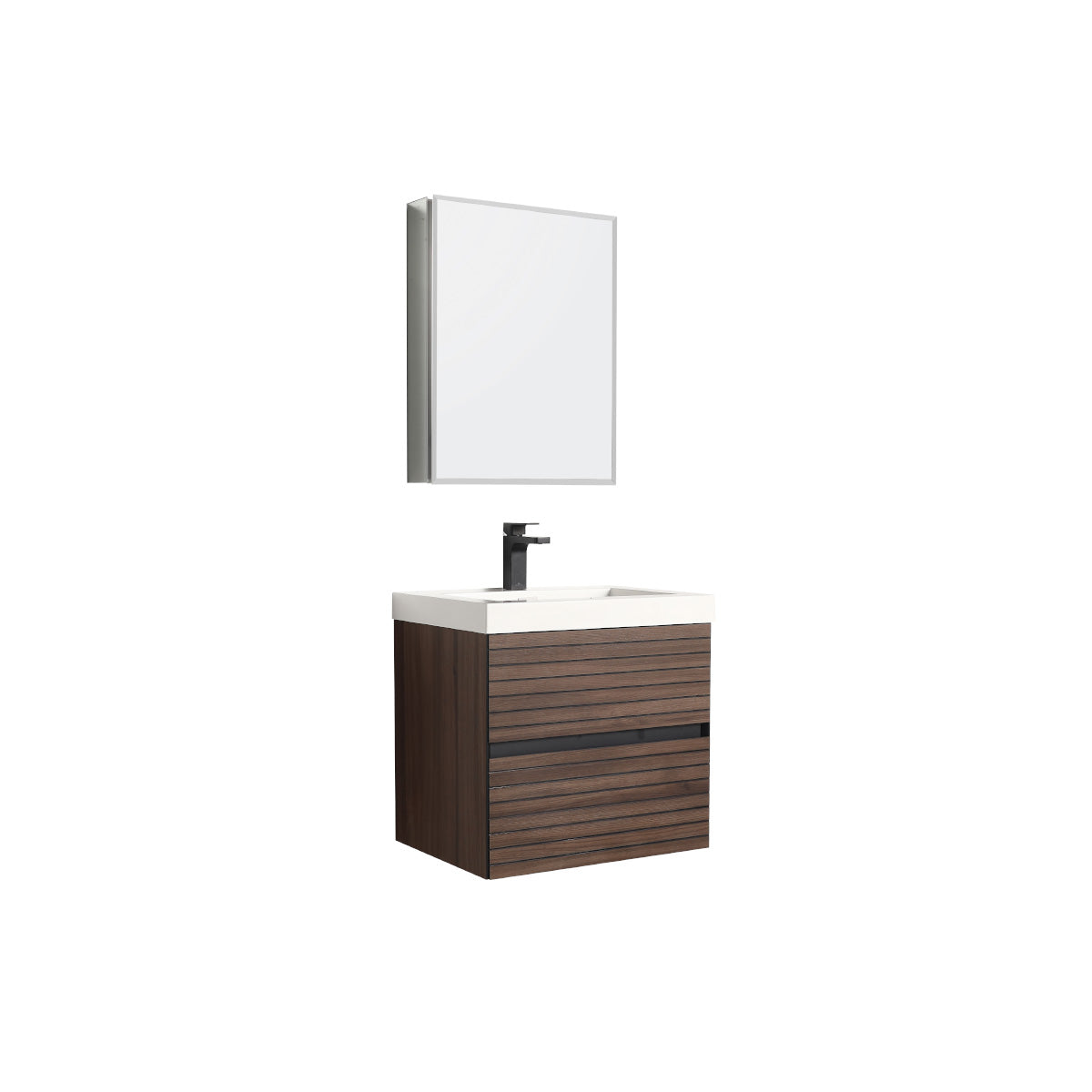 Annecy Dark Walnut Strip 24″ Vanity with Acrylic Top-Mount Basin