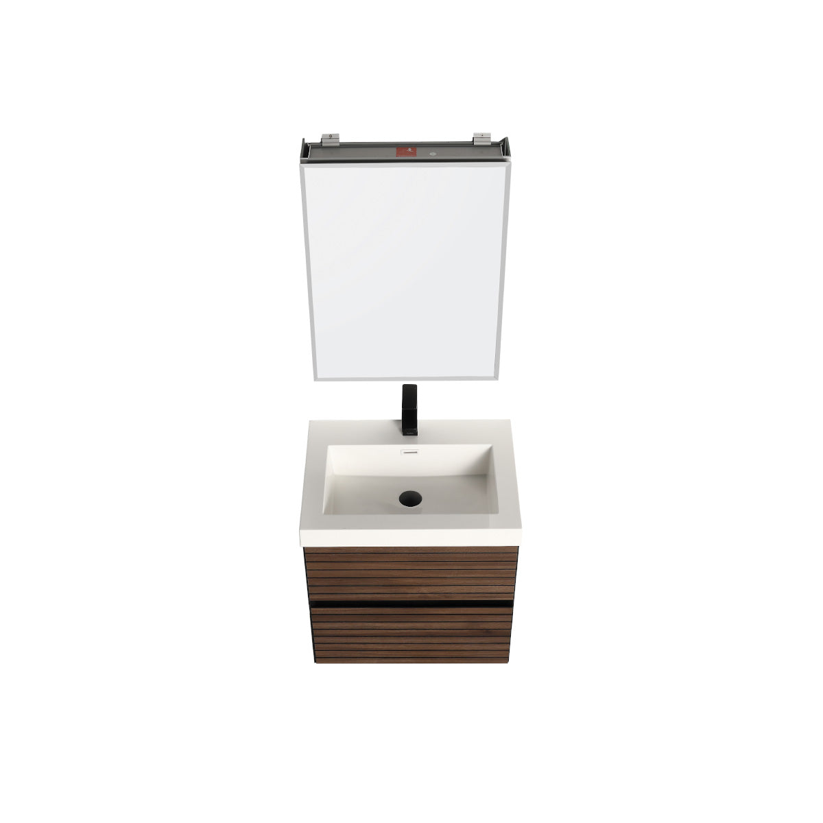 Annecy Dark Walnut Strip 24″ Vanity with Acrylic Top-Mount Basin