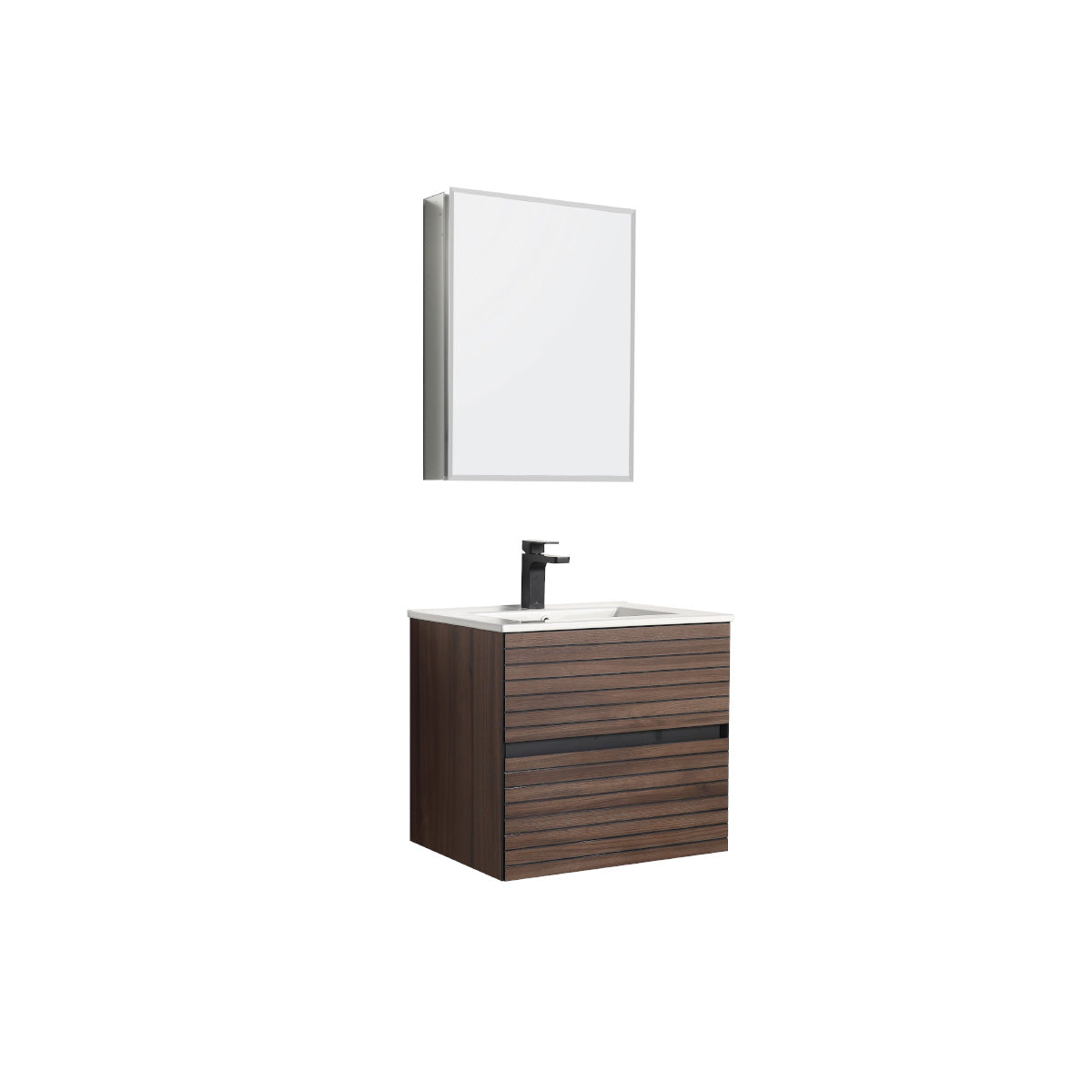 Annecy Dark Walnut Strip 24″ Vanity with Acrylic Top-Mount Basin