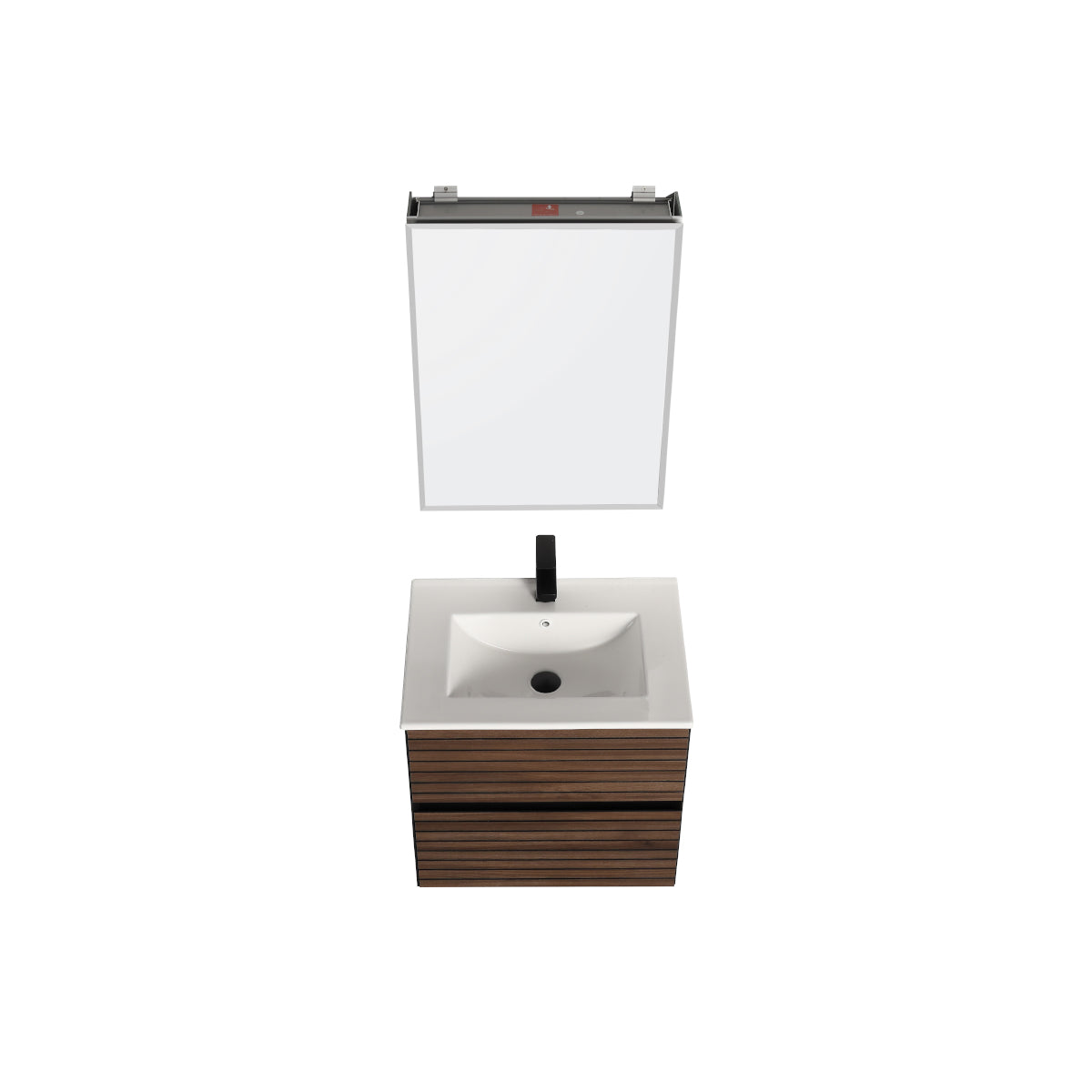 Annecy Dark Walnut Strip 24″ Vanity with Acrylic Top-Mount Basin