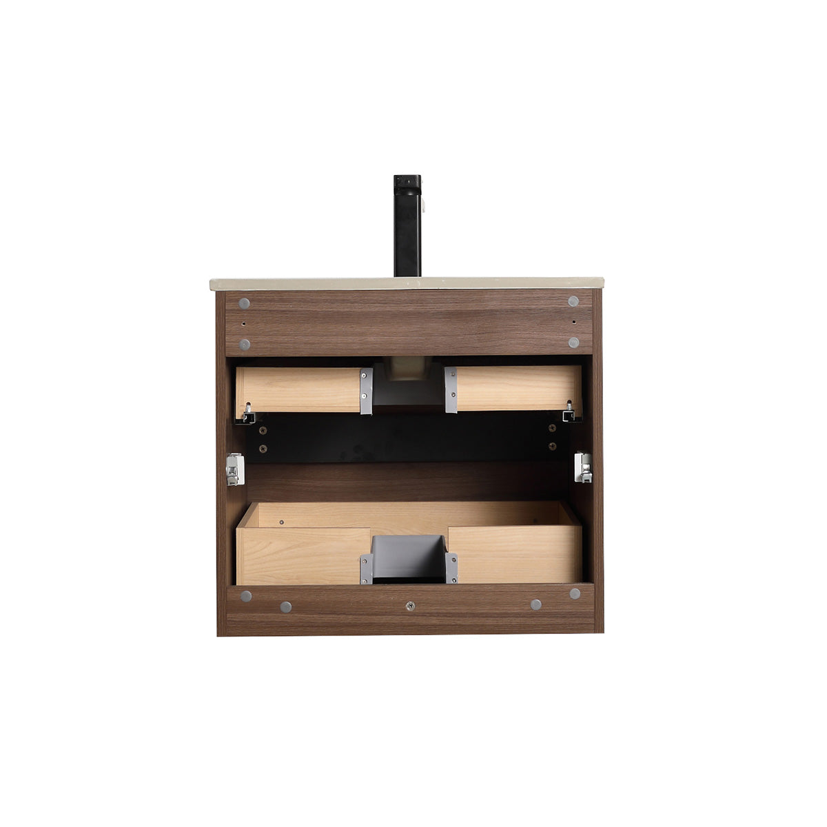 Annecy Dark Walnut Strip 24″ Vanity with Acrylic Top-Mount Basin