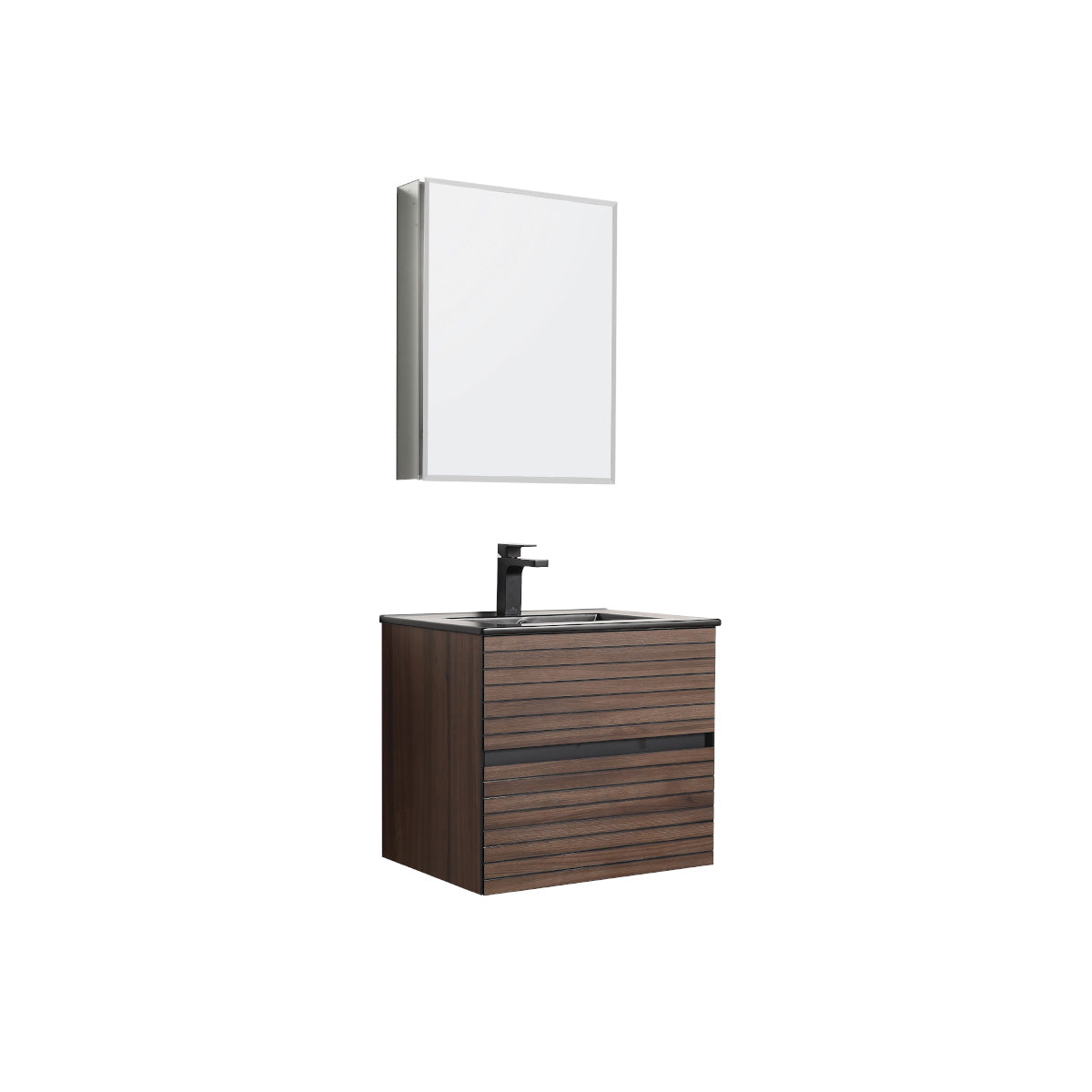 Annecy Dark Walnut Strip 24″ Vanity with Acrylic Top-Mount Basin