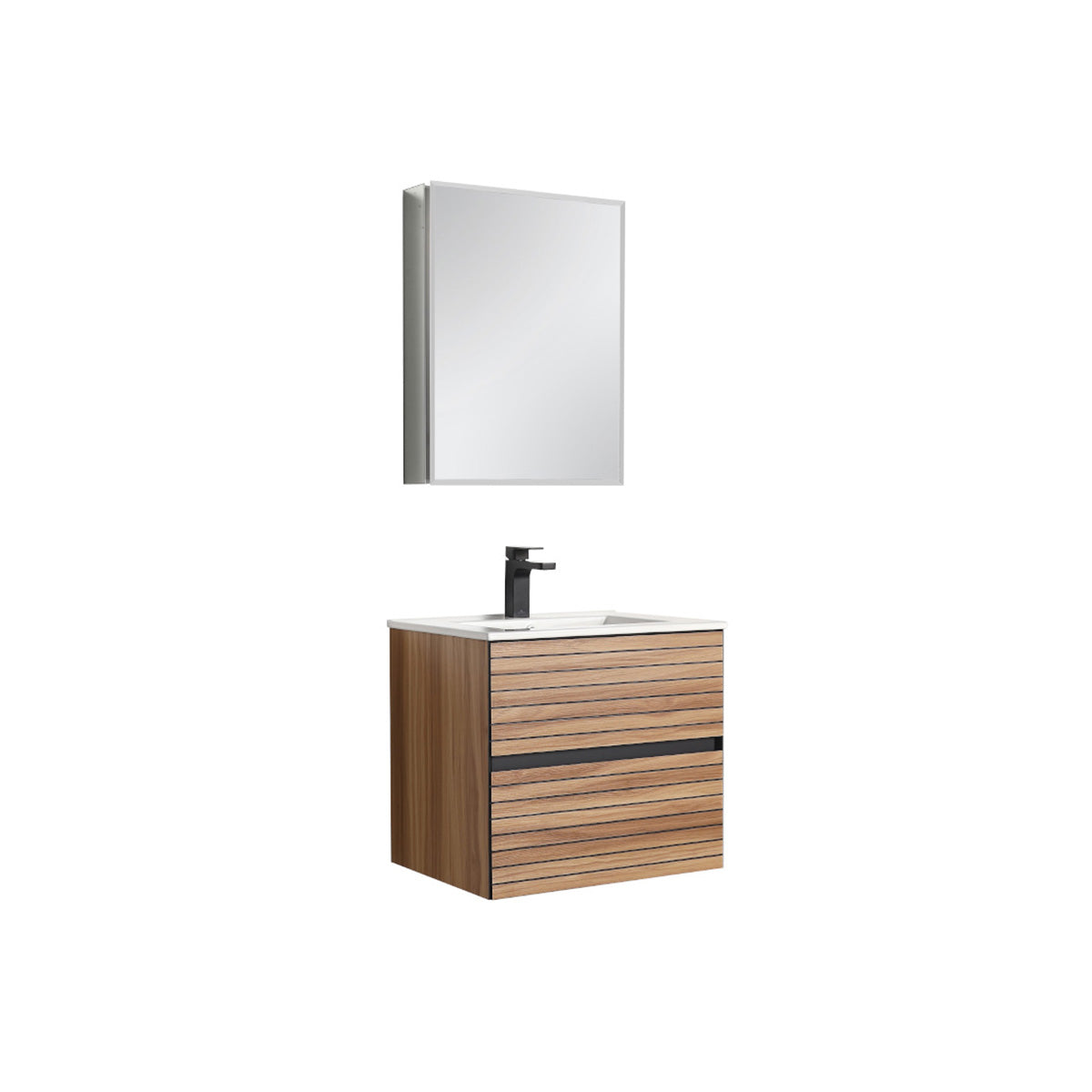 Annecy Maple Strip 24″ Vanity with Ceramic Top-Mount Basin