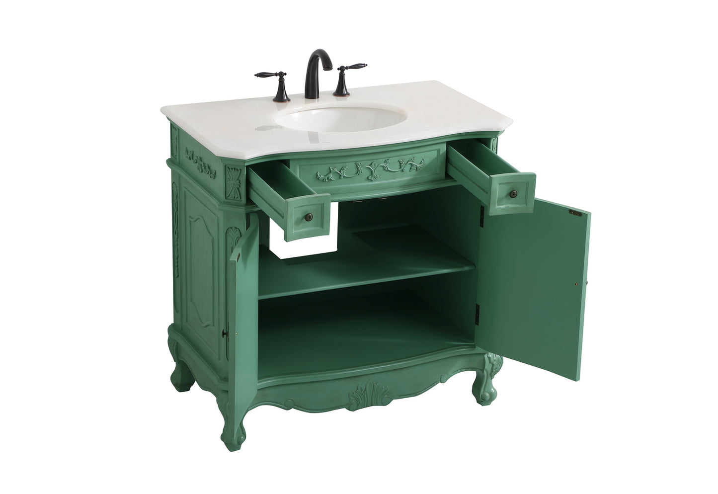 36 inch Single bathroom vanity in vintage mint