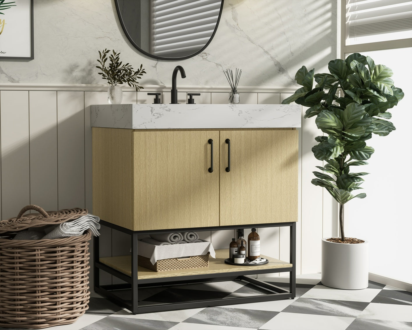 30 inch Single Bathroom Vanity in Honey Brown VF29230MHB