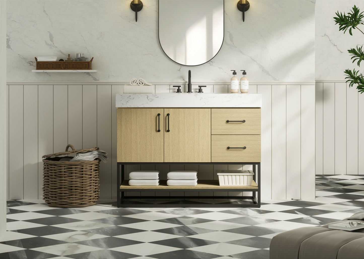 42 inch Single Bathroom Vanity in Honey Brown VF29242MHB