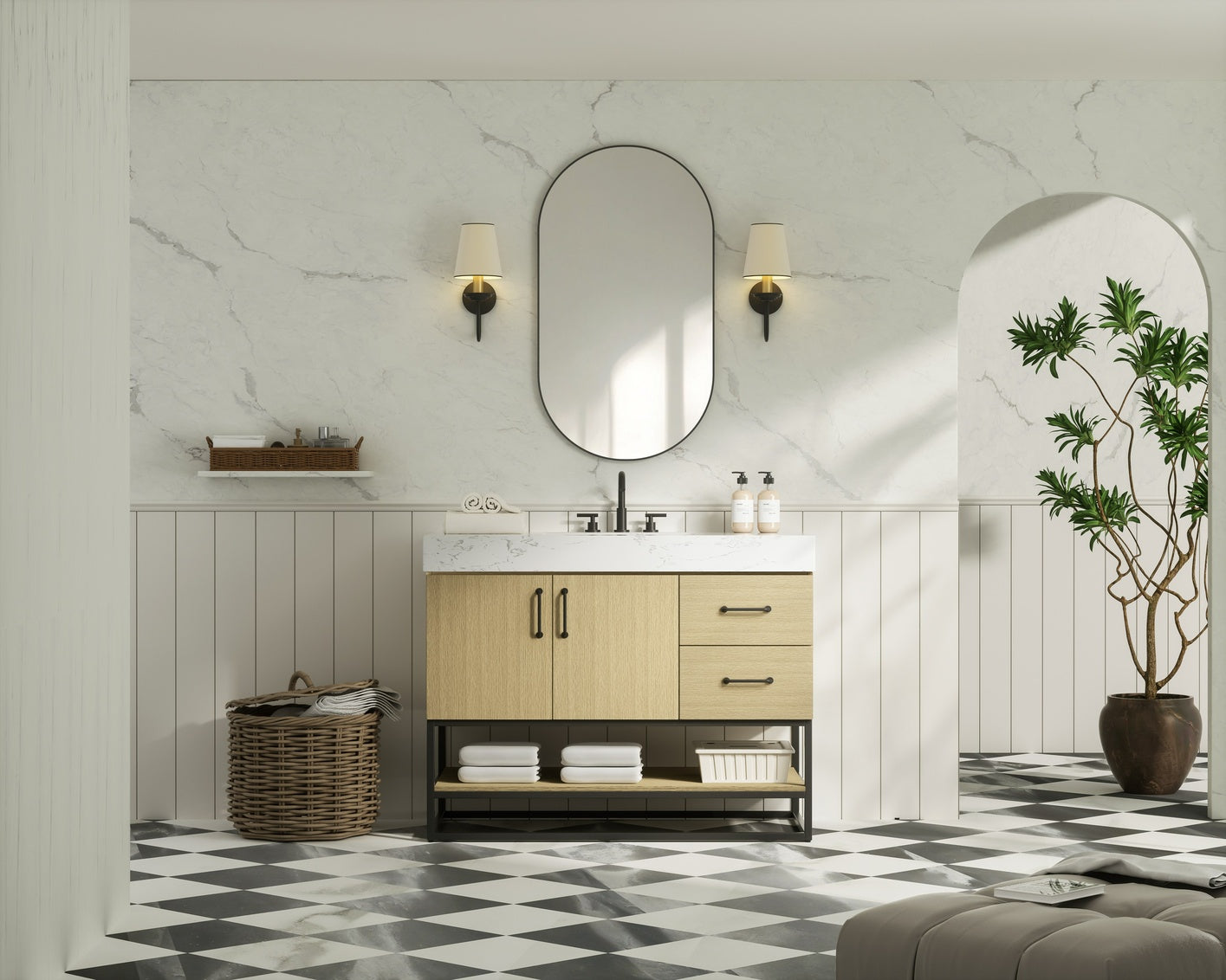 42 inch Single Bathroom Vanity in Honey Brown VF29242MHB