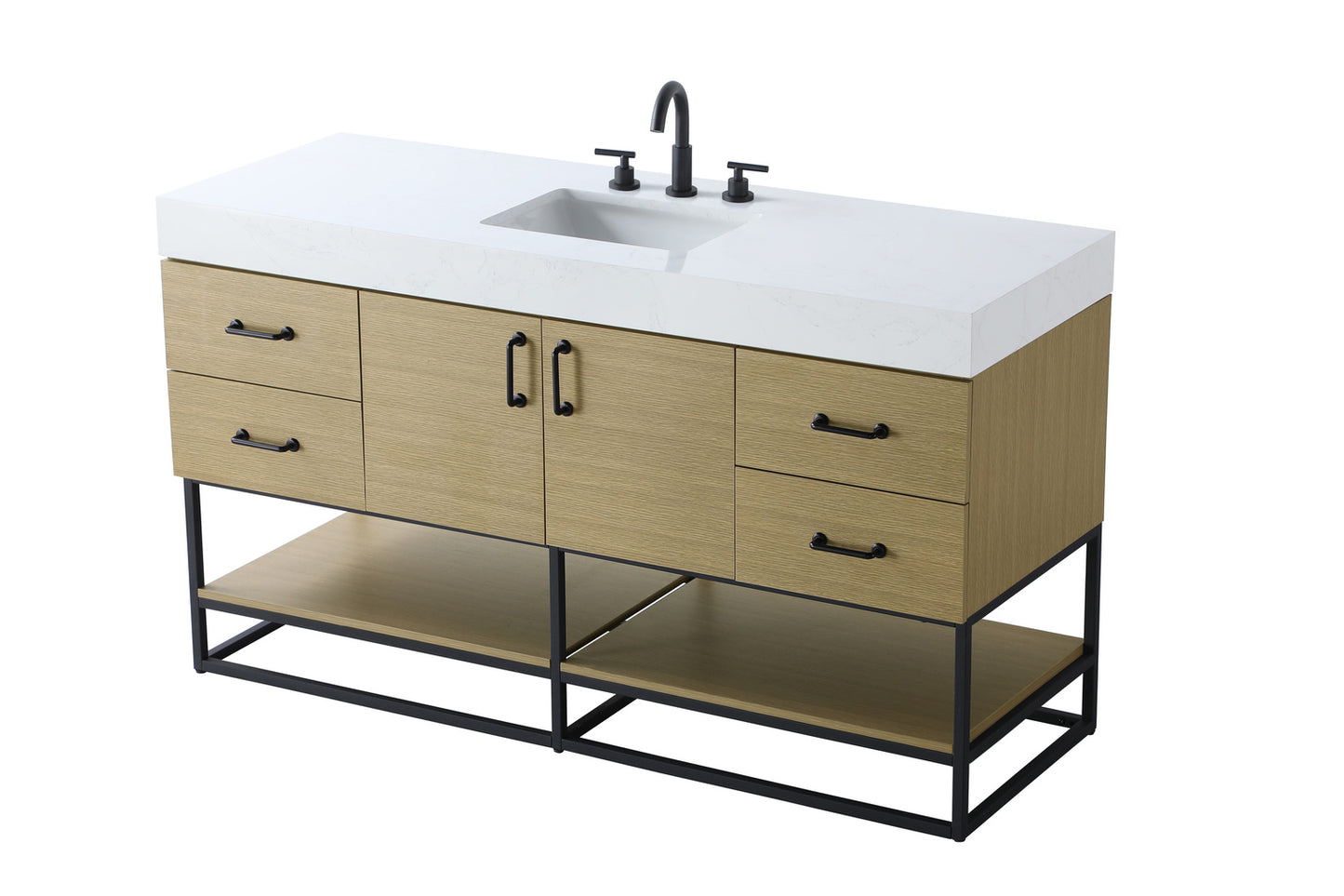 60 inch Single Bathroom Vanity in Honey Brown VF29260MHB