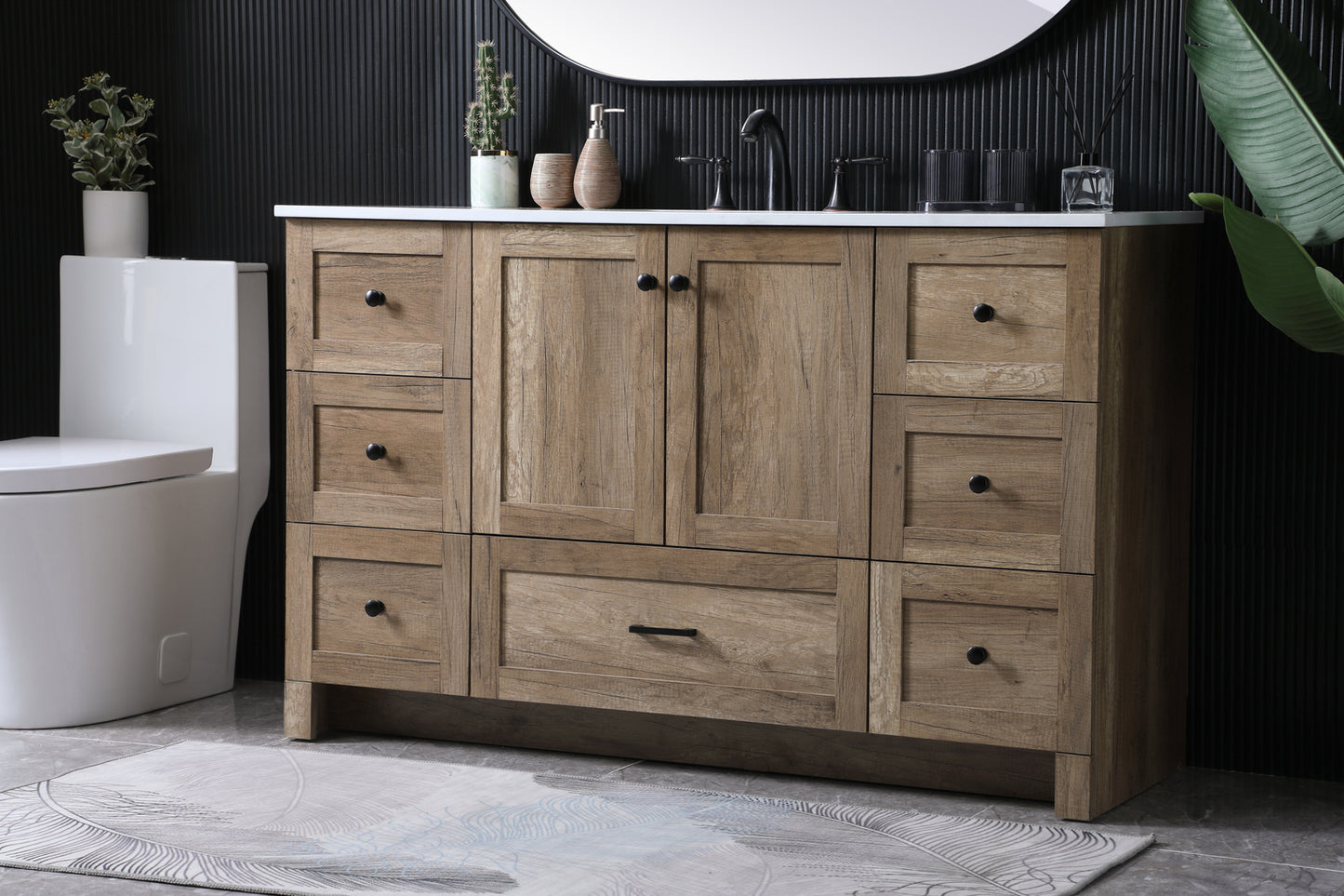 54 inch Single bathroom vanity in natural oak VF2854NT