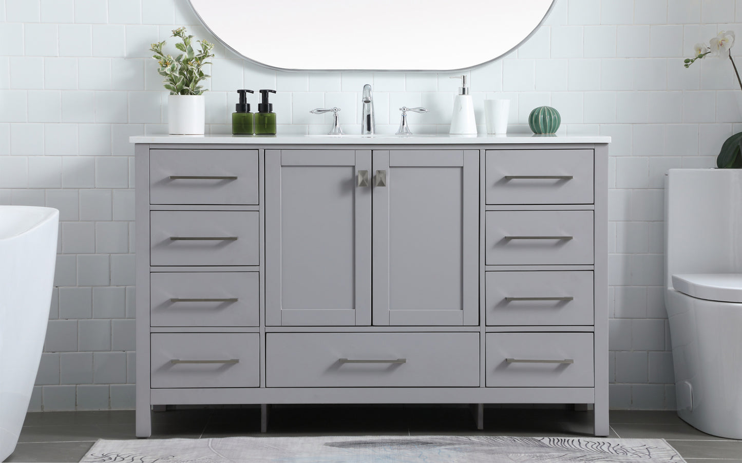 Irene Vanity Cabinet 9Dw2Dr 54x22x34 Grey VF18854GR