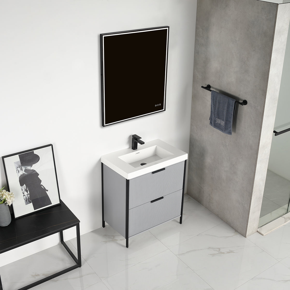 Zurich 30″ Metal Gray Vanity
