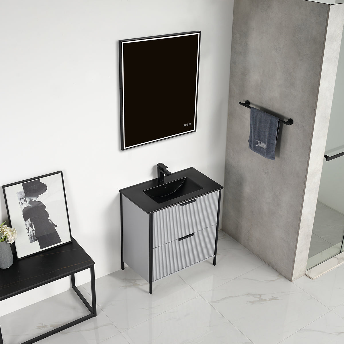 Zurich 30″ Metal Gray Vanity
